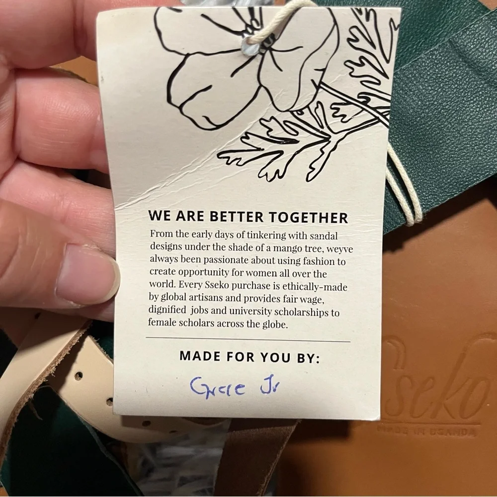 NEW with tags - Sseko Designs Ankle Strap Crossover Sandals - Size 8 - Picture 8 of 10